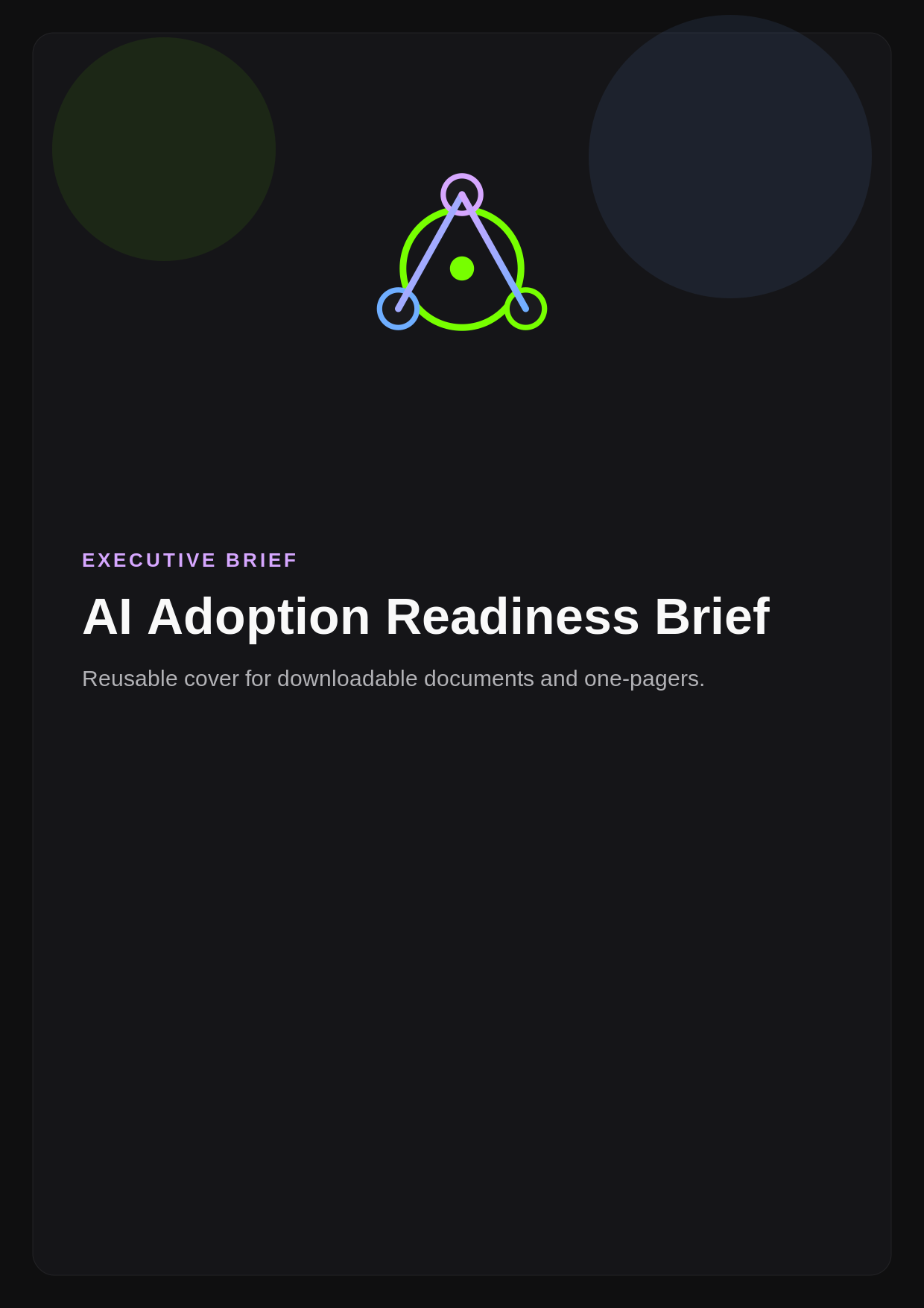 Executive brief cover for AI Adoption Intelligence readiness