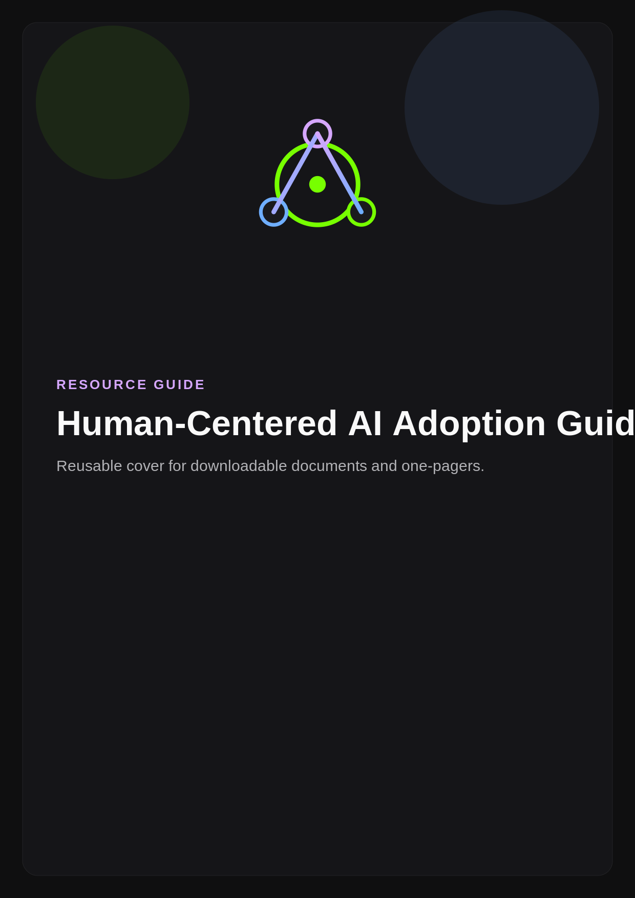 Human-centered AI Adoption Intelligence guide cover